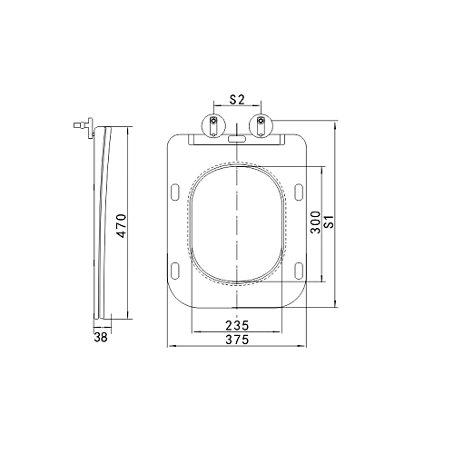 Крышка-сиденье Grossman 49GR40BMS тонкое, черное матовое Крышка-сиденье Grossman 49GR40BMS тонкое, черное матовое
