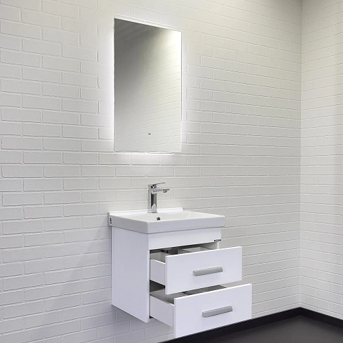 Тумба с раковиной Comforty Никосия 50П 00-00018022 подвесная белый глянец раковина Fest 50 F01 Тумба с раковиной Comforty Никосия 50П 00-00018022 подвесная белый глянец раковина Fest 50 F01