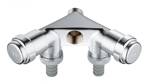 Вентиль двойной GROHE Eggeman Einfach, хром (41020000) Вентиль двойной GROHE Eggeman Einfach, хром (41020000)