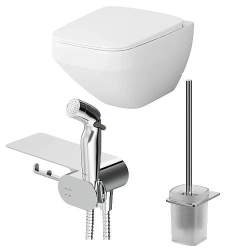 Унитаз подвесной AM.PM Inspire V2.0 CK50H0603W с гигиеническим душем с сиденьем Унитаз подвесной AM.PM Inspire V2.0 CK50H0603W с гигиеническим душем с сиденьем