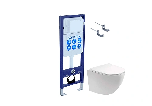 Комплект унитаза SET Aquatek ЕВРОПА T-17-KKI2 с инсталляцией и сиденьем Комплект унитаза SET Aquatek ЕВРОПА T-17-KKI2 с инсталляцией и сиденьем