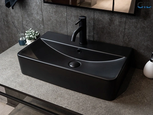 Раковина Gid Bm1344 53361 накладная черная матовая 61x35.5x14 Раковина Gid Bm1344 53361 накладная черная матовая 61x35.5x14