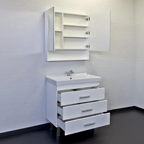 Тумба с раковиной Comforty Никосия-80Н 00-00011162 белый глянец раковина Fest 80 Тумба с раковиной Comforty Никосия-80Н 00-00011162 белый глянец раковина Fest 80