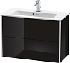 Картинка анонса товара «тумба под раковину duravit xsquare xs416604040 подвесная 81 см черный глянцевый»