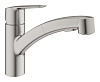 Картинка анонса товара «смеситель для кухни grohe start, с низким выдвижным изливом, суперсталь (30307dc1)»