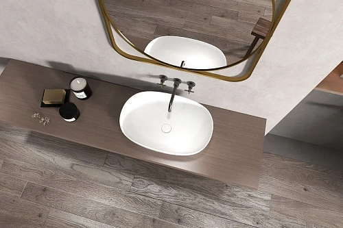 Раковина ABBER Stein AS2633 накладная белая матовая Раковина ABBER Stein AS2633 накладная белая матовая