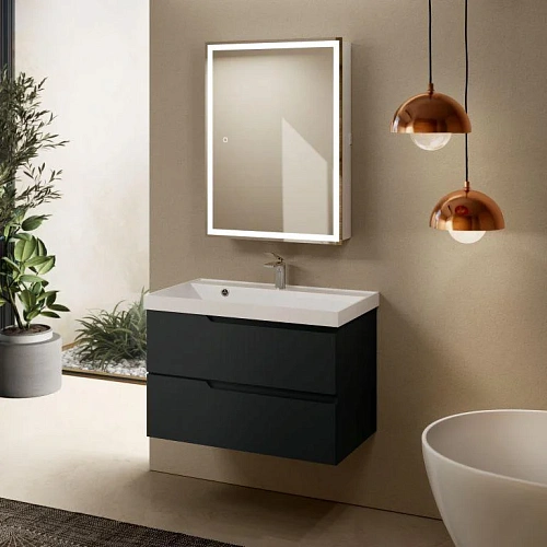 Тумба под раковину AQUAme AQM900380GM S3 подвесная 80 см антрацит Тумба под раковину AQUAme AQM900380GM S3 подвесная 80 см антрацит