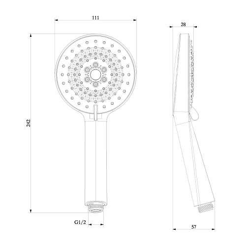 Душевая лейка Lemark LM8127C, 3-функциональная хром Душевая лейка Lemark LM8127C, 3-функциональная хром