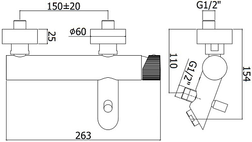 Смеситель для ванны Paffoni Jo JO022NO Смеситель для ванны Paffoni Jo JO022NO