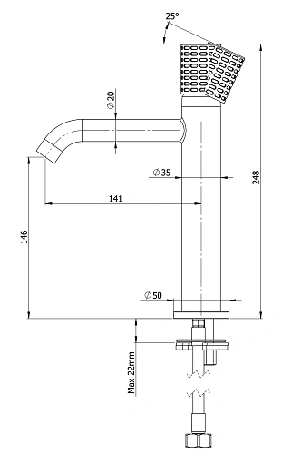 Смеситель для раковины Remer Celebrity CEC12ACFP, черный брашированный хром Смеситель для раковины Remer Celebrity CEC12ACFP, черный брашированный хром