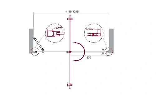 Душевая дверь BelBagno ETNA-B-12-60/60-C-Cr-90 Душевая дверь BelBagno ETNA-B-12-60/60-C-Cr-90