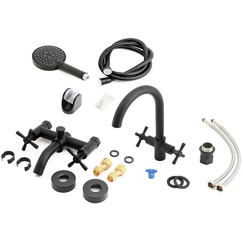 Комплект смесителей Orange Mia M34-381b черный Комплект смесителей Orange Mia M34-381b черный