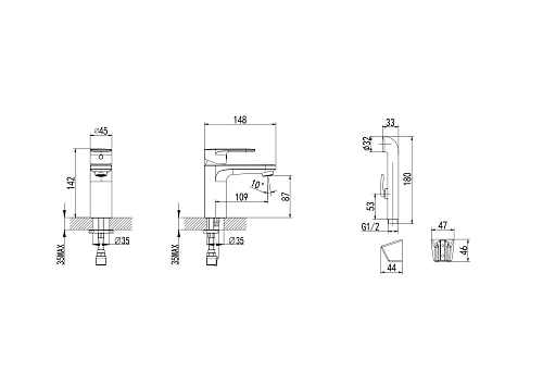 Смеситель для раковины Aquatek НИКА AQ1812CR с гигиеническим ручным душем, хром Смеситель для раковины Aquatek НИКА AQ1812CR с гигиеническим ручным душем, хром