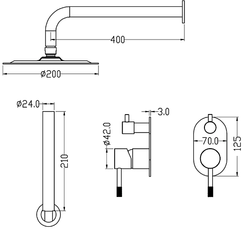 Душевая система Boheme Uno 464-WCR White Chrome Душевая система Boheme Uno 464-WCR White Chrome