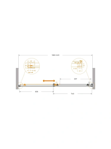 Душевая дверь CEZARES PLANE-BF-1-140-C-BORO 140 см Душевая дверь CEZARES PLANE-BF-1-140-C-BORO 140 см