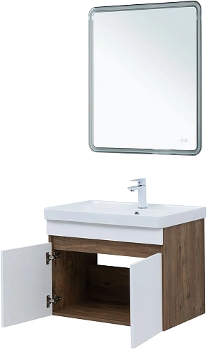 Тумба под раковину Aquanet Оптима 80 00344793 дуб рустикальный/белый сатин Тумба под раковину Aquanet Оптима 80 00344793 дуб рустикальный/белый сатин