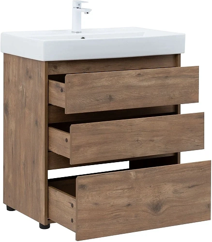 Тумба под раковину Aquanet Nova Lite 75 дуб рустикальный (3 ящика) 00302474 Тумба под раковину Aquanet Nova Lite 75 дуб рустикальный (3 ящика) 00302474