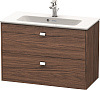 Картинка анонса товара «тумба под раковину duravit brioso br411101021 подвесная 82 см орех темный»
