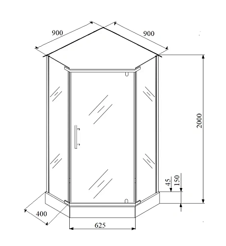 Душевой уголок Parly ZPE911FB с поддоном 90х90х200 Душевой уголок Parly ZPE911FB с поддоном 90х90х200