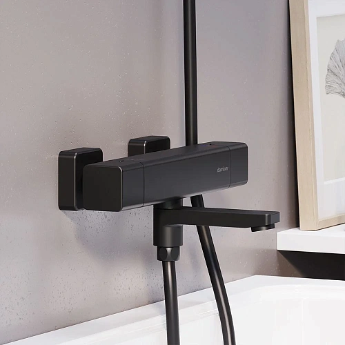 Смеситель для ванны Damixa Gala 533000300 термостатический черный Смеситель для ванны Damixa Gala 533000300 термостатический черный