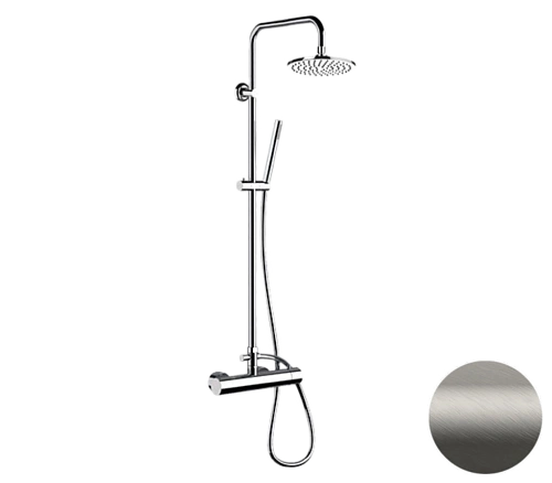 Душевая система Remer Minimal N37RX7MMM20NPO, никель матовый брашированный Душевая система Remer Minimal N37RX7MMM20NPO, никель матовый брашированный