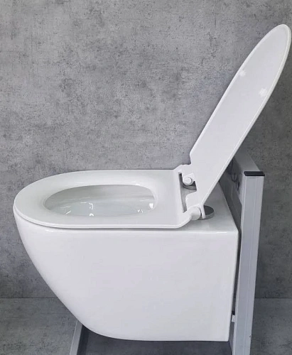 Унитаз подвесной CeramaLux 2196 -2 белый с крышкой микролифт Унитаз подвесной CeramaLux 2196 -2 белый с крышкой микролифт