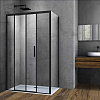 Картинка анонса товара «душевой уголок vincea soft vsr-3so9012clb, 1200x900, черный, стекло прозрачное»