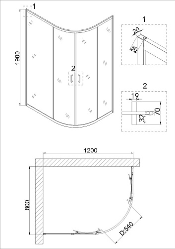 Душевой уголок Niagara Nova NG-6821-08 BLACK (120x80x190) полукруг, двери раздвижные 68210811BLACK Душевой уголок Niagara Nova NG-6821-08 BLACK (120x80x190) полукруг, двери раздвижные 68210811BLACK