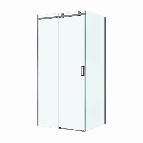 Душевой уголок BelBagno SOFT_CLOSE-2-AH-1-100/90-C-GM 100x90 см, профиль оружейная сталь, стекло прозрачное Душевой уголок BelBagno SOFT_CLOSE-2-AH-1-100/90-C-GM 100x90 см, профиль оружейная сталь, стекло прозрачное
