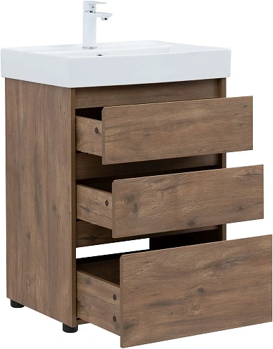 Тумба под раковину Aquanet Nova Lite 60 дуб рустикальный (3 ящика) 00302471 Тумба под раковину Aquanet Nova Lite 60 дуб рустикальный (3 ящика) 00302471