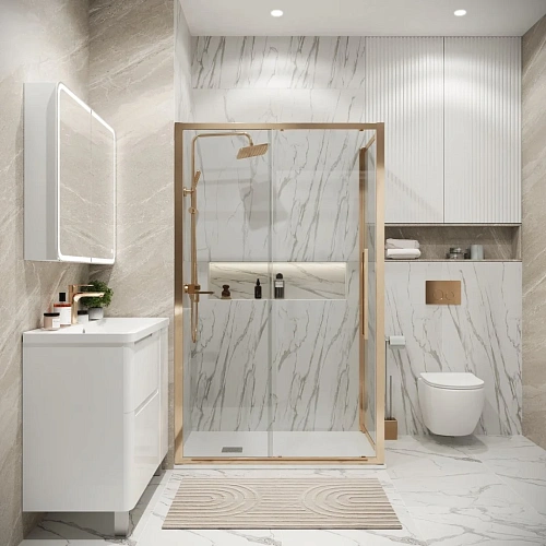 Боковая стенка GROSSMAN Cosmo 200.K33.02.70.32.00 (70x195) золото сатин, стекло прозрачное Боковая стенка GROSSMAN Cosmo 200.K33.02.70.32.00 (70x195) золото сатин, стекло прозрачное