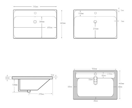 Раковина Aquanet Flash 70 00333267 Раковина Aquanet Flash 70 00333267