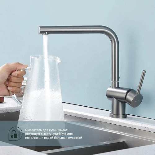 Смеситель для кухни Splenka S205.40.09, графит Смеситель для кухни Splenka S205.40.09, графит