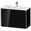 Тумба под раковину Duravit XVIU XV41790B140 подвесная 81 см черный глянцевый