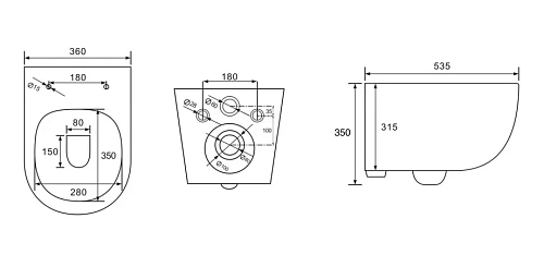 Унитаз подвесной CHARUS INFINITO RIMLESS EWC700-130W безободковый, c легкосъемным сиденьем, с функцией микролифт Унитаз подвесной CHARUS INFINITO RIMLESS EWC700-130W безободковый, c легкосъемным сиденьем, с функцией микролифт