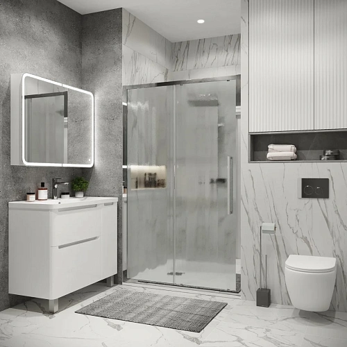 Душевая дверь GROSSMAN Cosmo 100.K33.02.100.10.02 (100x195) хром, стекло шиншилла Душевая дверь GROSSMAN Cosmo 100.K33.02.100.10.02 (100x195) хром, стекло шиншилла