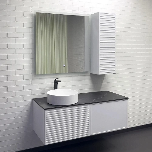 Тумба с раковиной Comforty Геленджик 120 00-00018707 белый матовый со столешницей мрамор Калакатта Блэк раковина Comforty 9110 Тумба с раковиной Comforty Геленджик 120 00-00018707 белый матовый со столешницей мрамор Калакатта Блэк раковина Comforty 9110