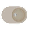 Кухонная мойка Lemark LACHA 760 врезная овальная из кварцгранита, с крылом, бежевый 9910056