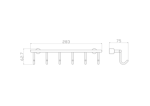 Крючок Wonzon & Woghand хром (WW-9382-6) Крючок Wonzon & Woghand хром (WW-9382-6)