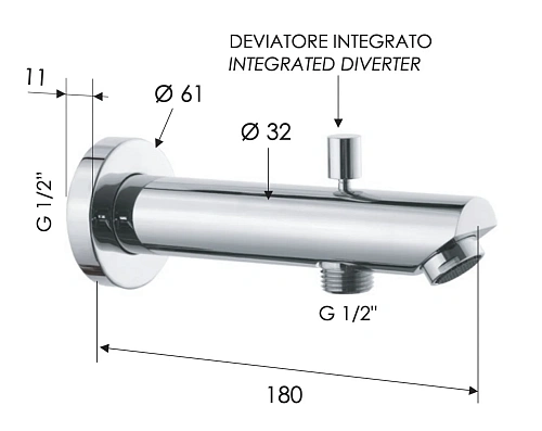 Излив Remer 91MD с дивертером Излив Remer 91MD с дивертером