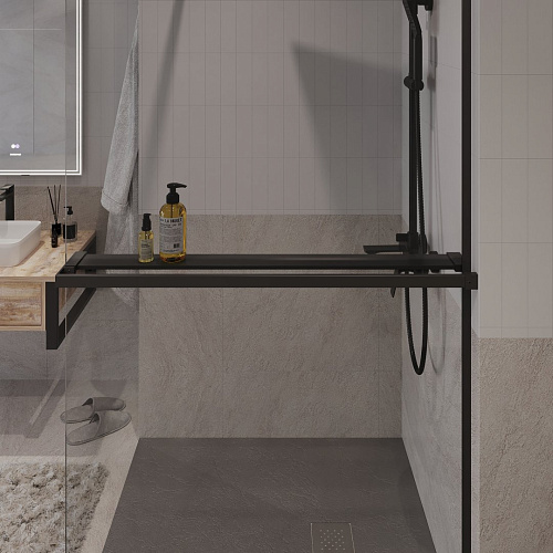 Душевая перегородка Niagara Nova NG-670-90ВLACK (90x195) черный матовый, стекло прозрачное Душевая перегородка Niagara Nova NG-670-90ВLACK (90x195) черный матовый, стекло прозрачное