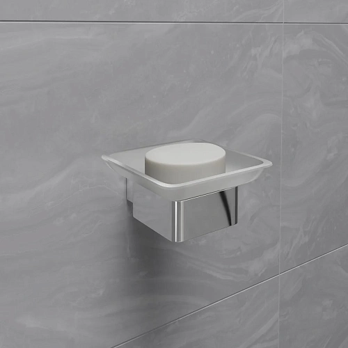 Мыльница Lemark SMOOTH LINE с держателем, хром 9741016 Мыльница Lemark SMOOTH LINE с держателем, хром 9741016