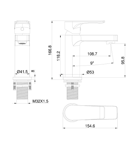 Смеситель для раковины Wonzon & Woghand темный графит (WW-A40222-BGG) Смеситель для раковины Wonzon & Woghand темный графит (WW-A40222-BGG)
