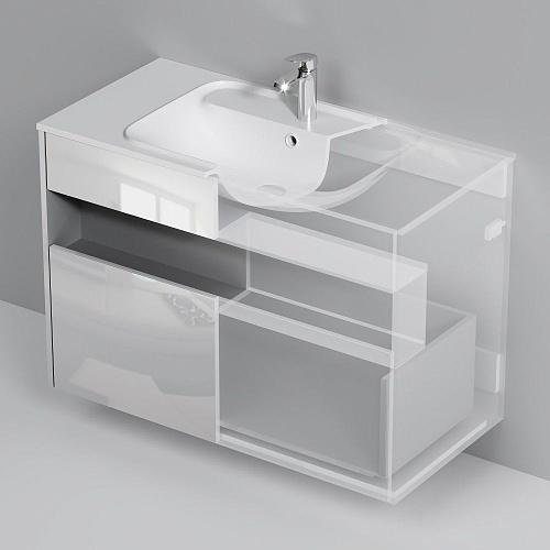 Тумба под раковину AM.PM Func M8FFUX1001WG pull-out, 100 см универсальная, белый Тумба под раковину AM.PM Func M8FFUX1001WG pull-out, 100 см универсальная, белый