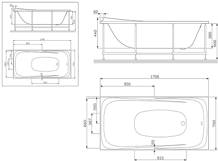 Каркас для ванны AM.PM Sensation W30A-170-075W-R 170х75 см Каркас для ванны AM.PM Sensation W30A-170-075W-R 170х75 см