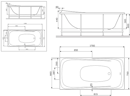 Каркас для ванны AM.PM Sensation W30A-170-075W-R 170х75 см Каркас для ванны AM.PM Sensation W30A-170-075W-R 170х75 см