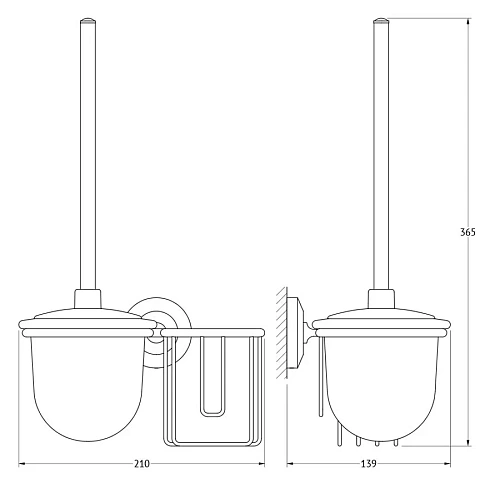 Ершик для унитаза FBS Standard STA 059 с крышкой и держатель освежителя воздуха Ершик для унитаза FBS Standard STA 059 с крышкой и держатель освежителя воздуха