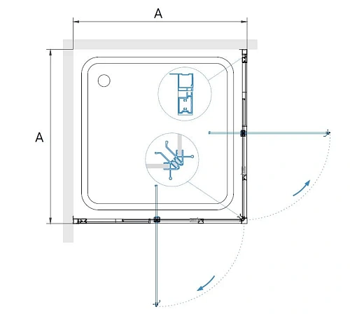 Душевой уголок RGW PA-38 800x800 мм 06083888-11 хром Easy Clean Душевой уголок RGW PA-38 800x800 мм 06083888-11 хром Easy Clean