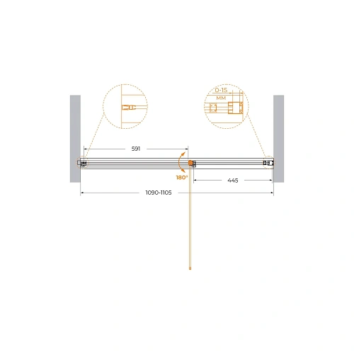 Душевая дверь CEZARES URBAN-B-12-110-C-CR 110см стекло прозрачное, профиль хром Душевая дверь CEZARES URBAN-B-12-110-C-CR 110см стекло прозрачное, профиль хром