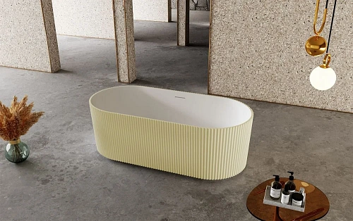 Ванна отдельностоящая ABBER AS9601MS 170x75 универсальная, песочный матовая, искусственный камень Ванна отдельностоящая ABBER AS9601MS 170x75 универсальная, песочный матовая, искусственный камень